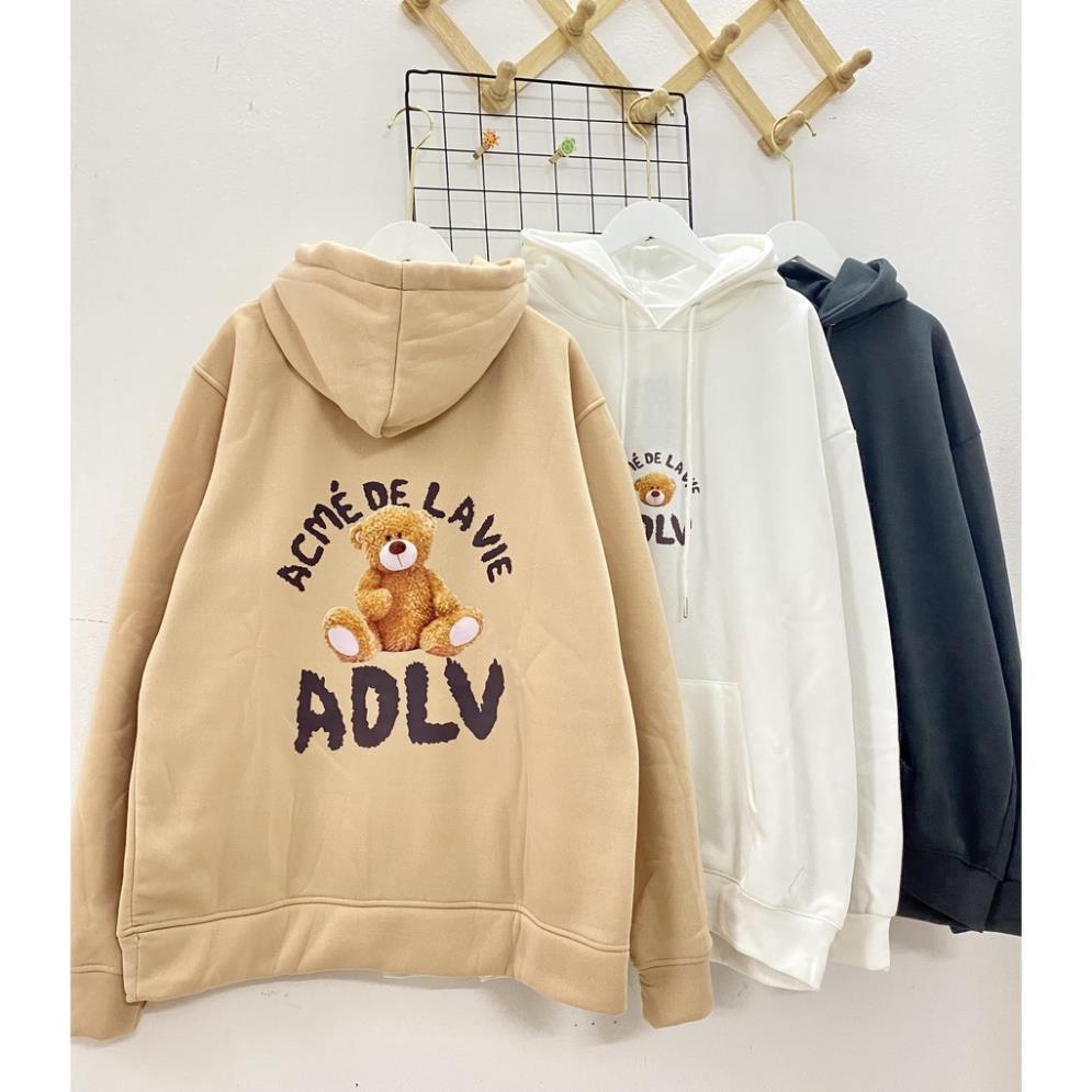Áo Nỉ HOODIE ADLV TEDDY BEAR , Form RỘNG CHUẨN Xu Hướng, nỉ bông Cao Cấp Unisex Nam Nữ, Trend KKim Shop