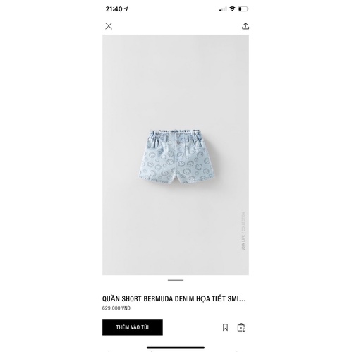 Quần Short Jean Bé Gái Mặt Cười ZR