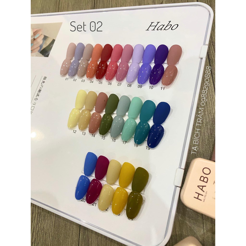 Sơn móng tay Habo 24 màu, sơn gel Hàn Quốc chính hãng 15ml