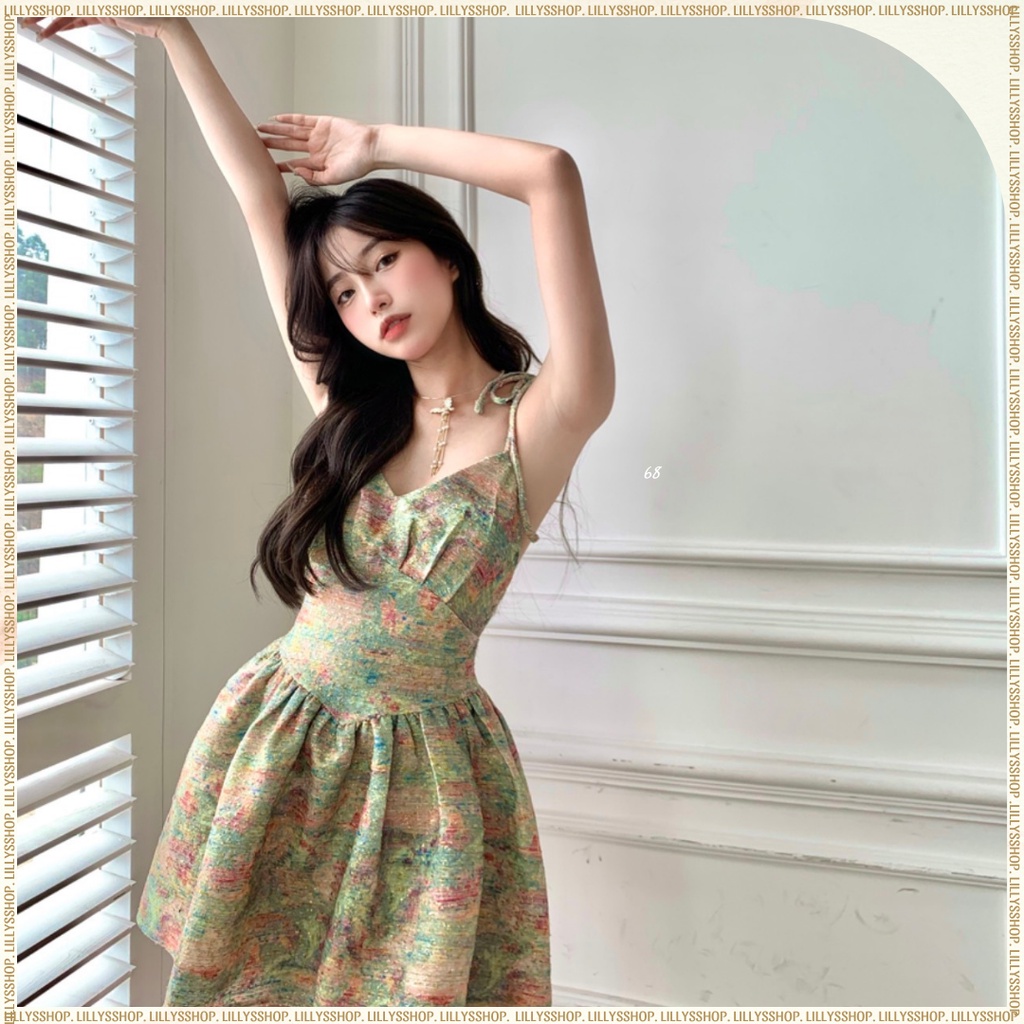 Váy dạ tweed 2 dây sexy