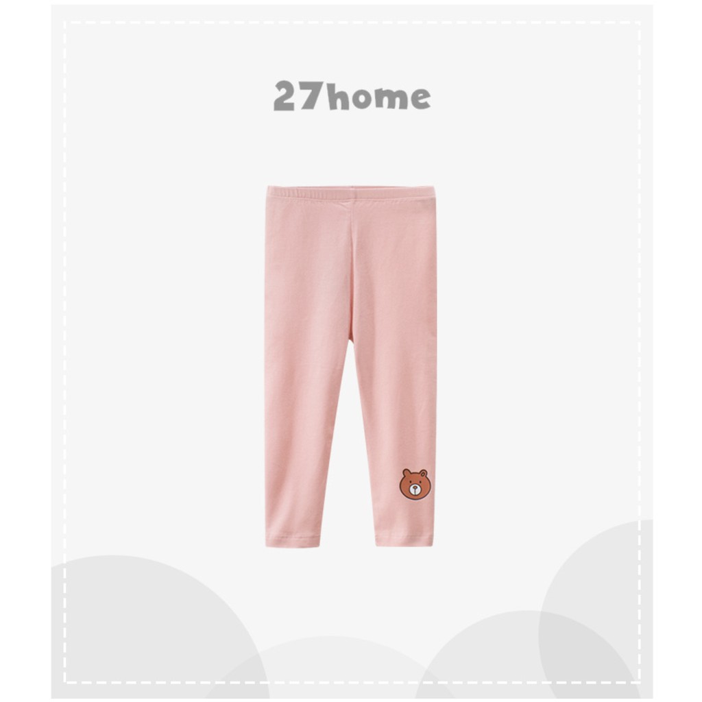 Quần legging cho bé gái in hình dễ thương chất liệu cotton chuẩn xuất Âu Mỹ Rhino Kids