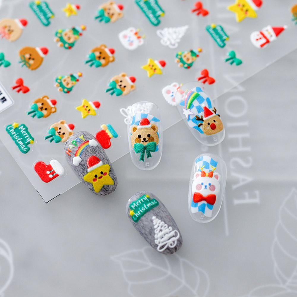 Nhãn Dán Trang Trí Móng Tay Họa Tiết Giáng Sinh Sáng Tạo DIY