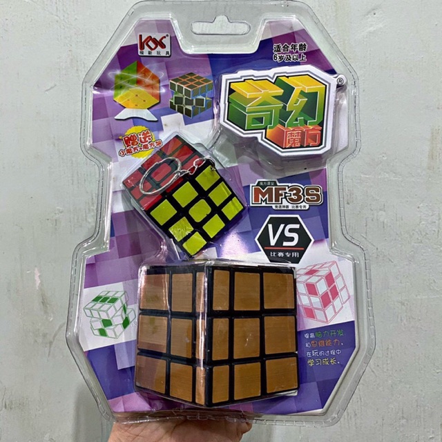 Vỉ rubik tráng gương 3*3 + rubik mini 3*3