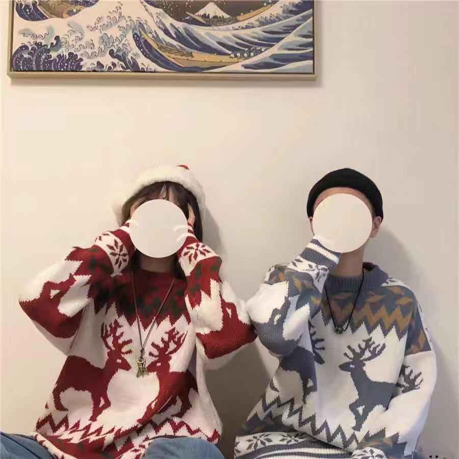Áo Sweater Dệt Kim Dáng Ôm Thời Trang Thu Đông Phong Cách Hàn Quốc Cho Nam Và Nữ