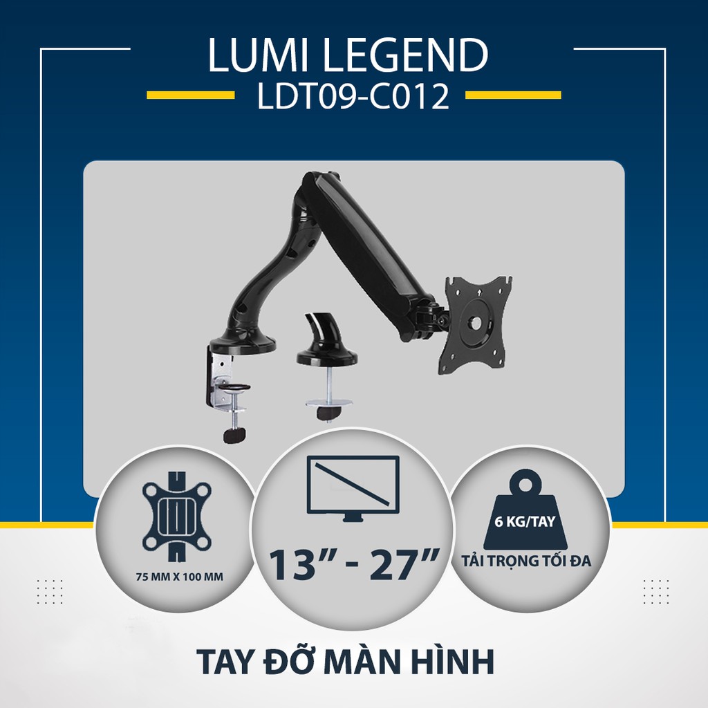 Giá treo màn hình máy tính 27 inch arm màn hình LUMI LEGEND LDT09-C012 BẢO HÀNH 1 NĂM