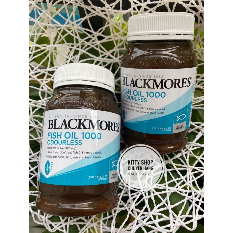 BLACKMORES FISH OIL 1000mg ODOURLESS LỌ 200 VIÊN CHÍNH HÃNG