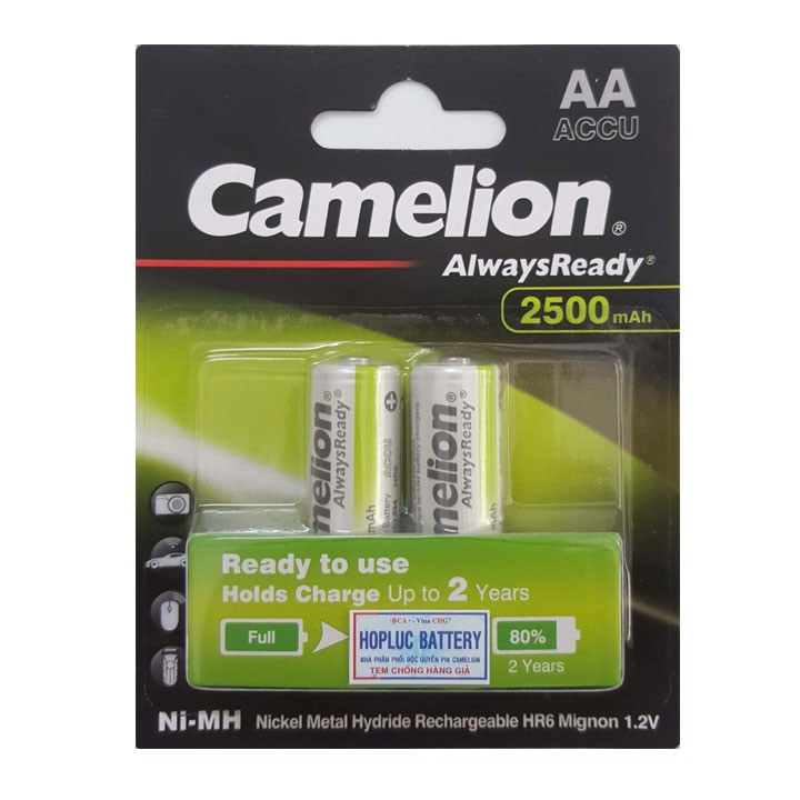 2 viên Pin sạc Camelion AA 2500mAh