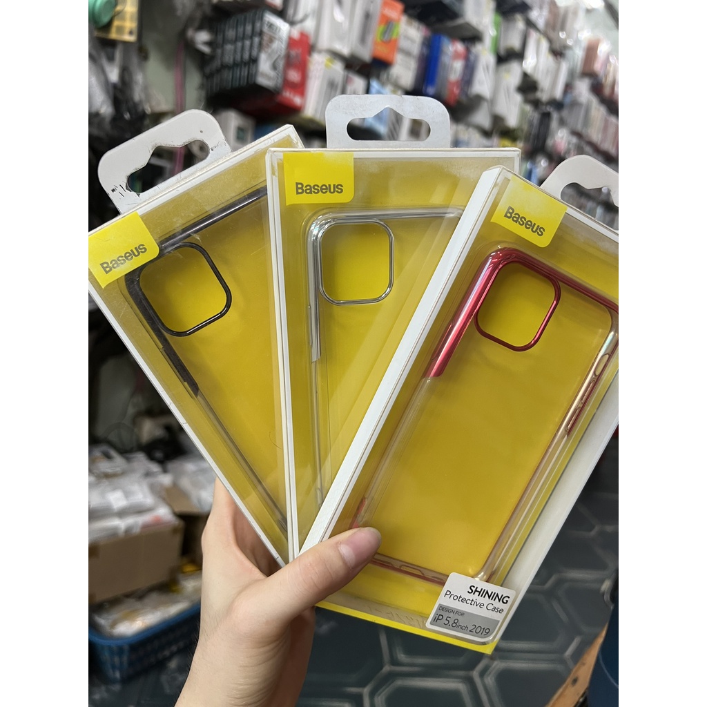 Ốp Lưng Baseus Trong Viền Màu cho iP 11 6.1 / 11 pro 5.8 / 11 Pro Max 6.5 ( SHINING )