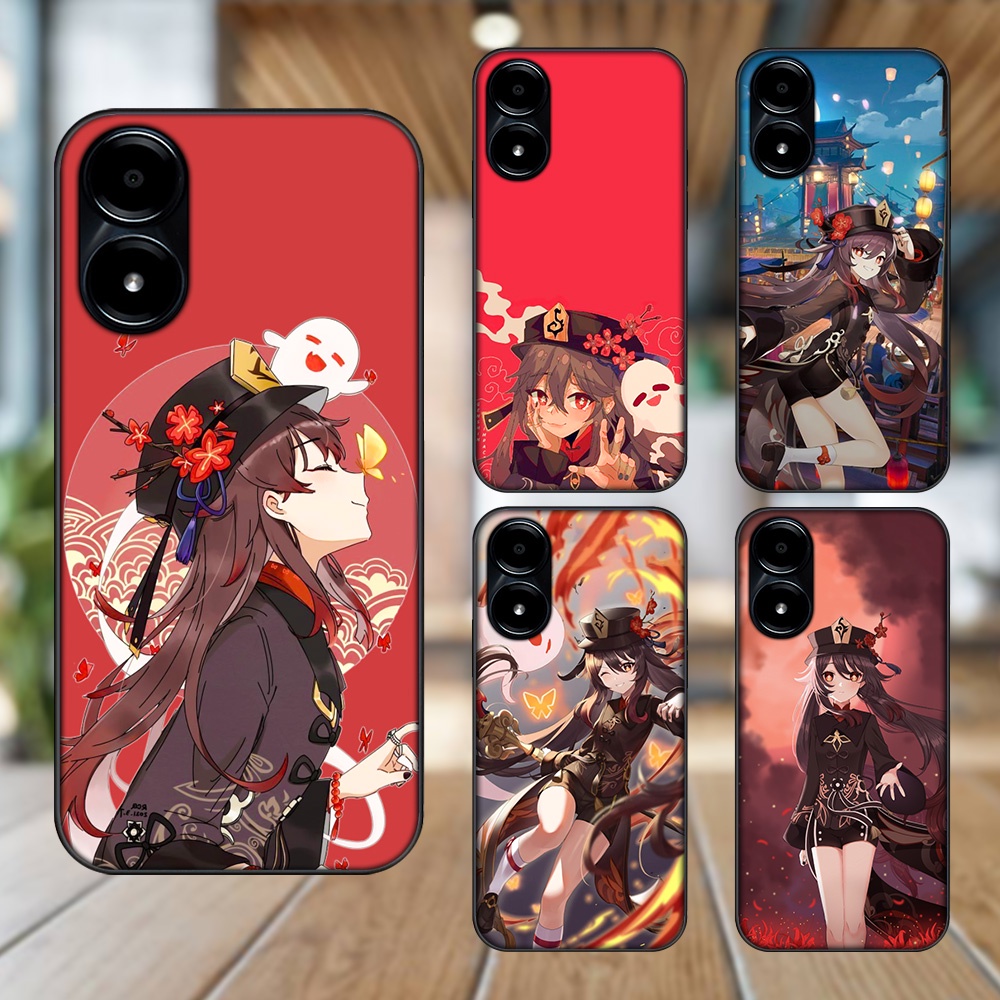 Ốp lưng Vivo Y02s viền đen in hình Hutao Genshin Impact