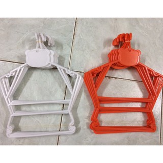 Móc Nhựa Cổ Xoay Mặt Gấu 30 Chiếc Treo Đồ Bộ Trẻ Em 1-3 Tuổi