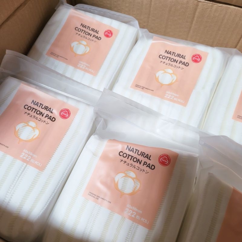 Bông Tẩy Trang 3 Lớp Natural 222 Pcs Mẫu Mới
