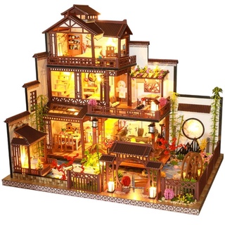 Kèm Mica và keo dán - Mô hình nhà gỗ búp bê Dollhouse DIY - P009 Taoyuan Garden