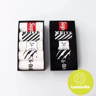 Set 5 đôi vớ tất off white tặng hộp ( ảnh thật)