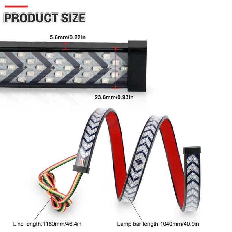 Đèn Led Dán Cốp sau xe ô tô xe tải hình mũi tên 12V-24V dài 150cm