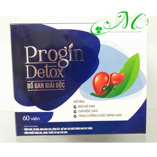 Progin Detox - Viên uống bổ gan, giải độc gan, tăng cường chức năng gan