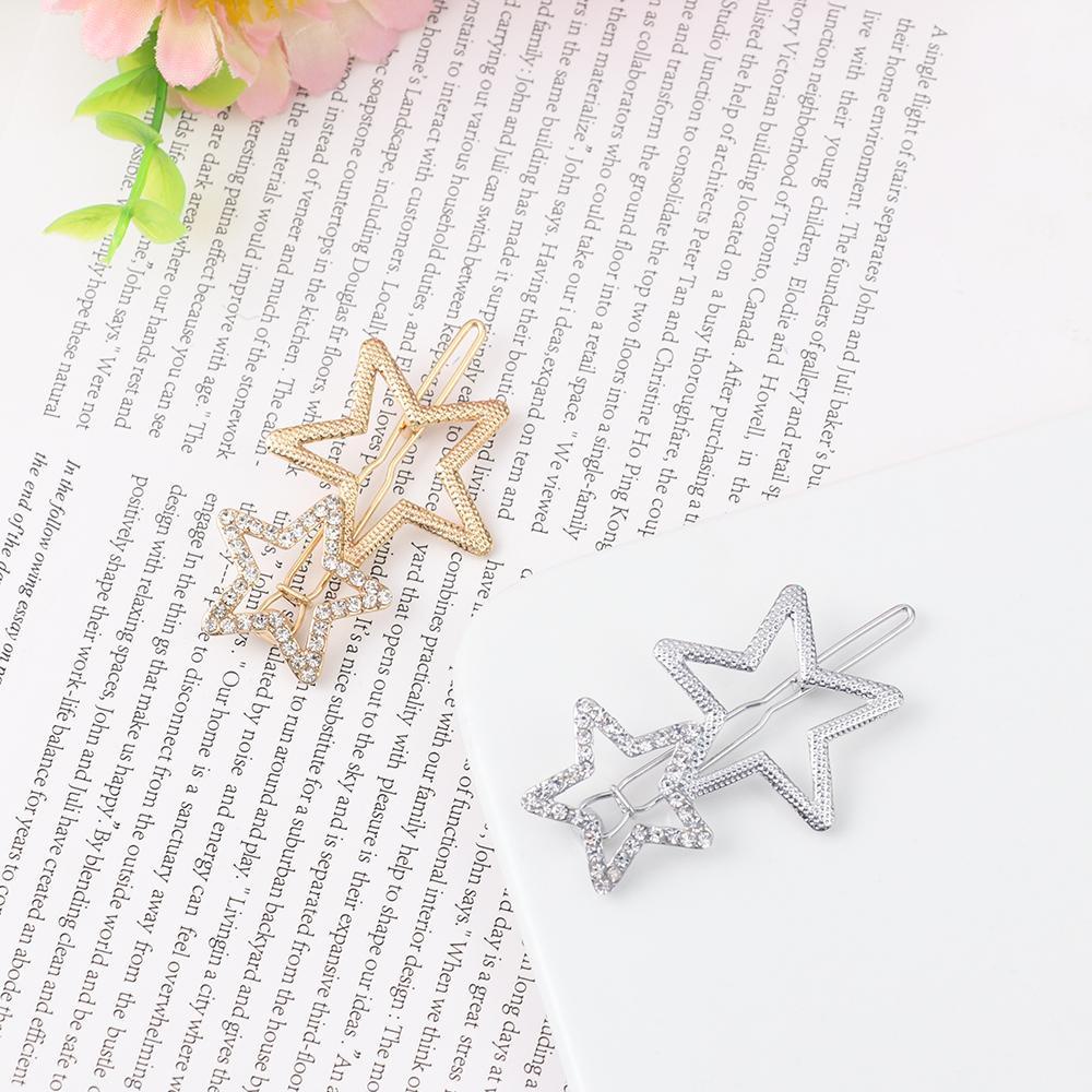 Kẹp Tóc Họa Tiết Ngôi Sao Bằng Kim Loại Cho Nữ