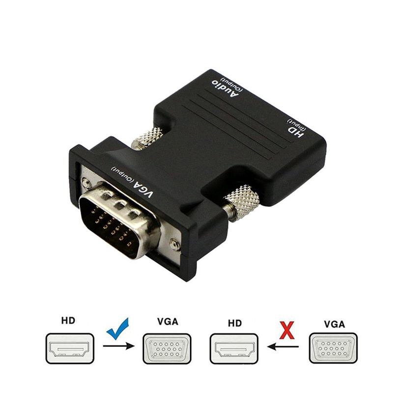 Cáp ChuyểN ĐổI Âm Thanh HDMI Sang VGA 3.5mm 1080P FHD Cho PC / Laptop / MáY ChiếU