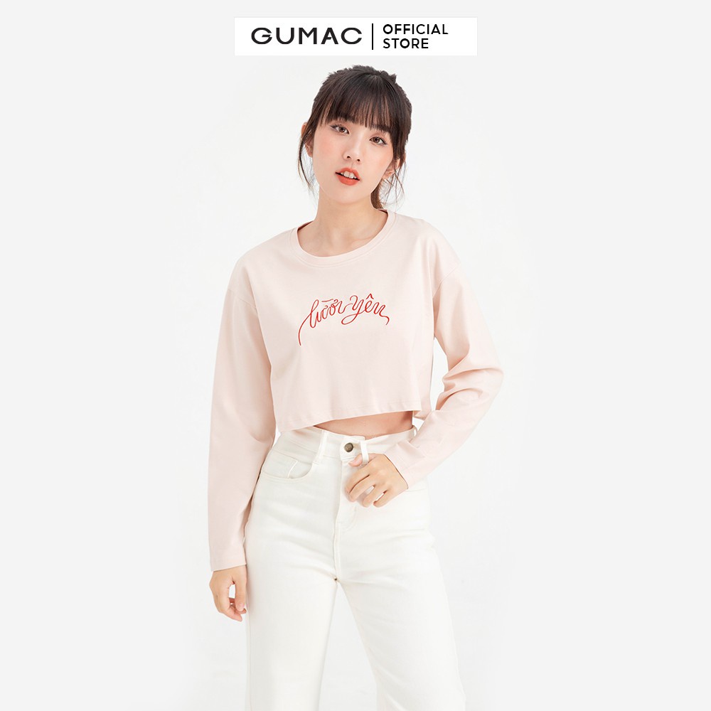 Áo thêu chữ Lười Yêu GUMAC ATB607
