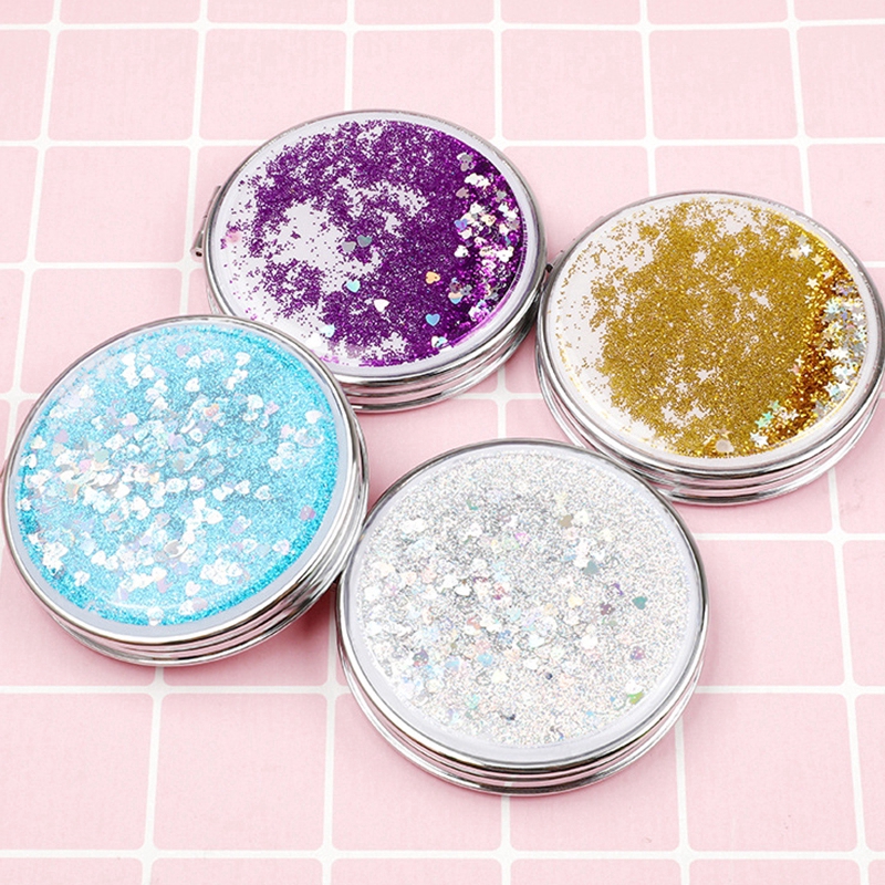 Gương mini thiết kế vỏ kim tuyến nước lấp lánh chất lượng cao