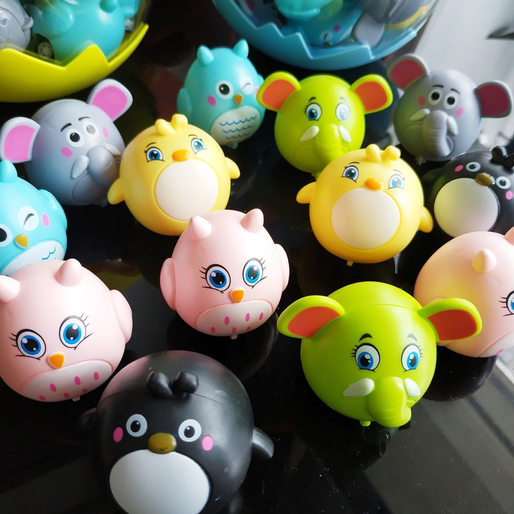 Đồ chơi thú chạy bằng cót set 20 con đựng trong hộp trứng