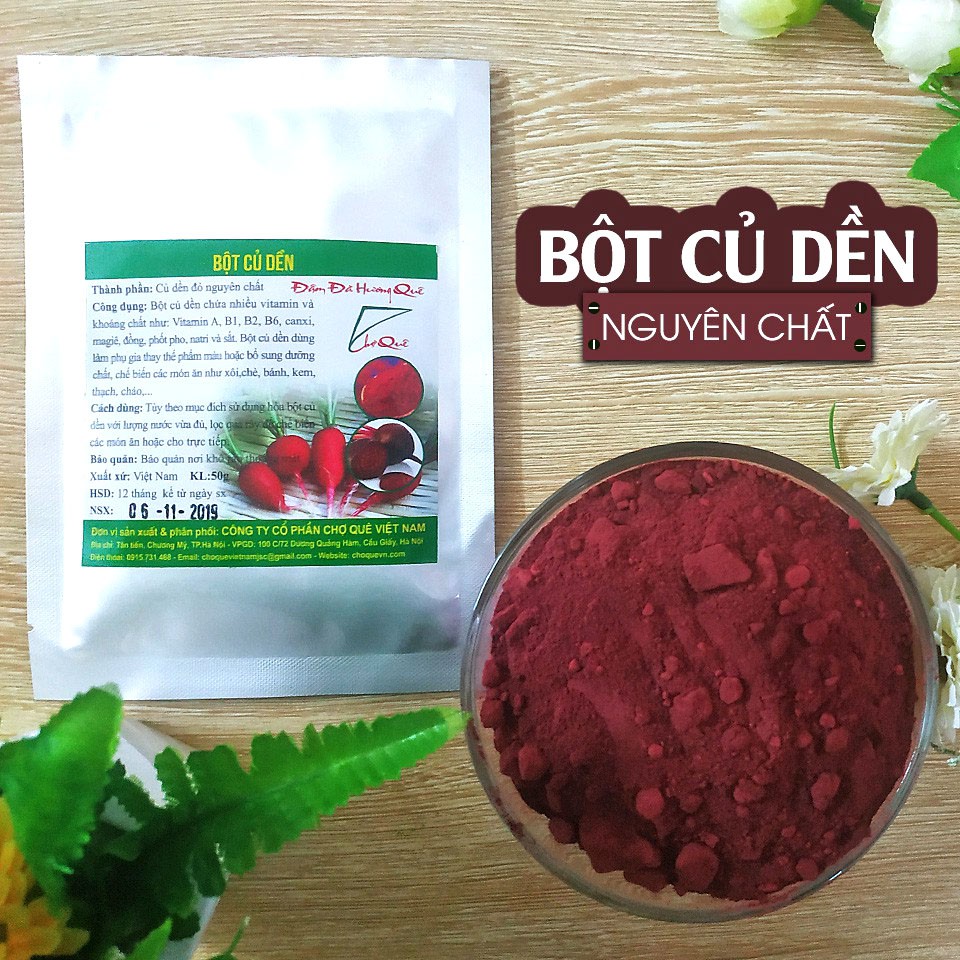 Bột Màu Tự Nhiên Gói 50g Tạo Màu Hồng Bột Củ Dền