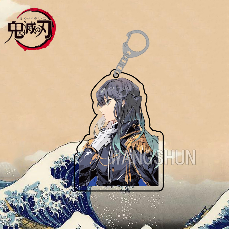 Móc khóa acrylic hai mặt họa tiết Demon Slayer dễ thương