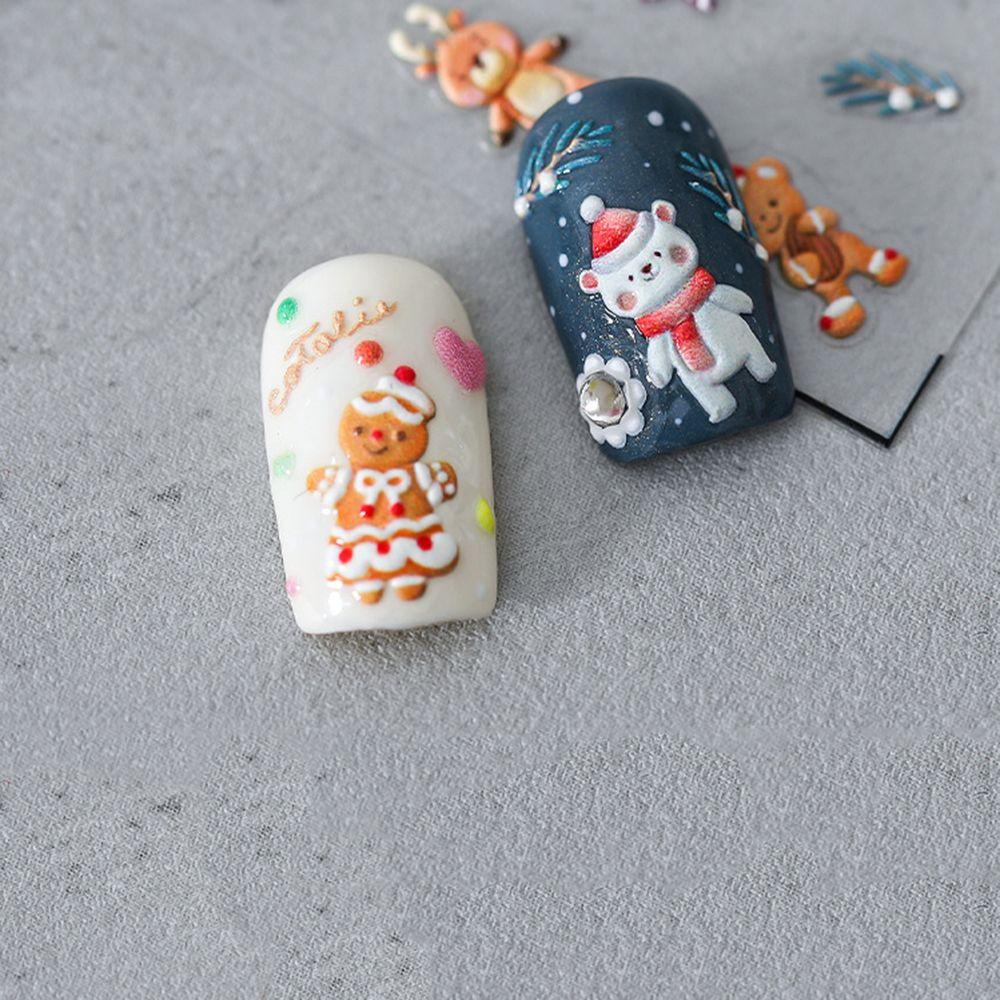 Đề Can Dán Móng Tay DIY Hình Ông Già Noel Tuần Lộc Giáng Sinh