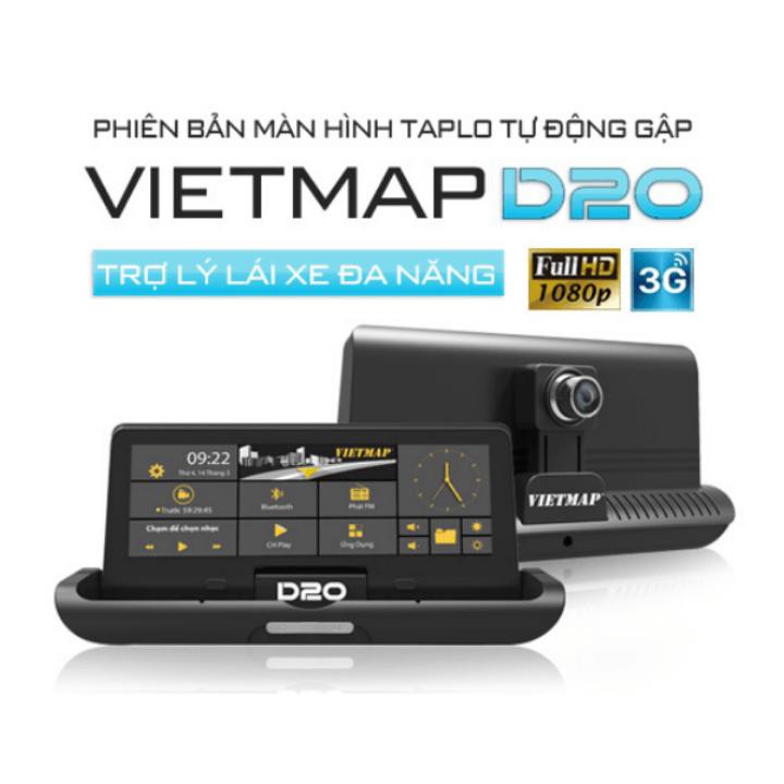 Camera hành trình Vietmap D20 Phiên bản màn hình TAPPLO tự động gập Tặng kèm thẻ nhớ 32G + sim 3G Miễn phí 1 năm