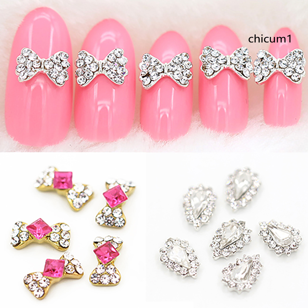 [Hàng mới về] Bộ 10 hạt đính trang trí móng hình nơ 3d