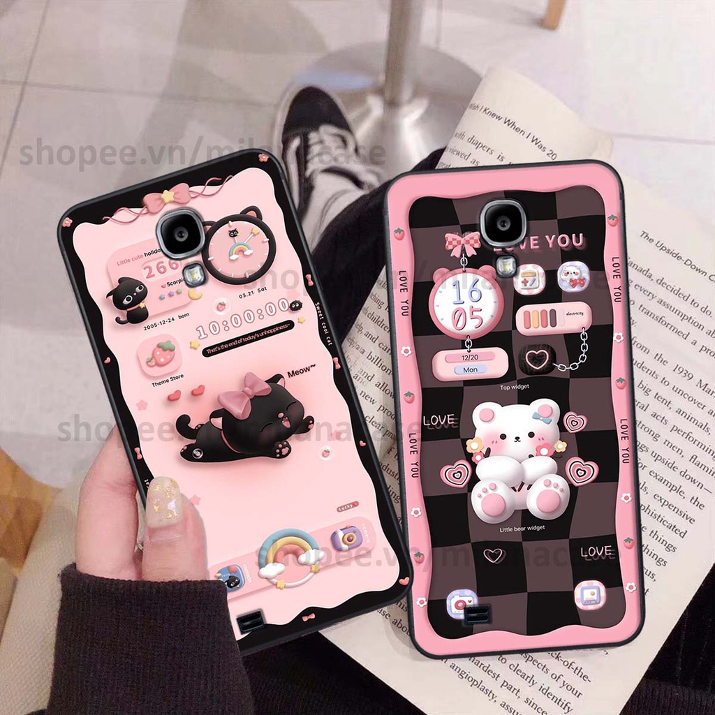 Ốp Samsung S4 / S5 hình đồng hồ icon gấu mèo cute cực dễ thương ngộ nghĩnh