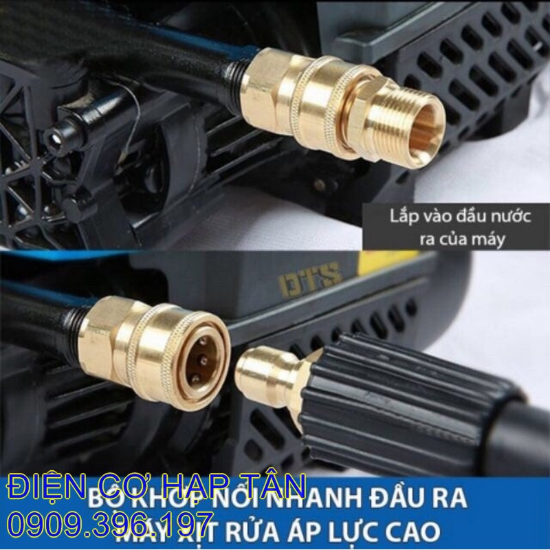 BỘ NỐI NHANH ĐỒNG THAU 22MM - ĐẦU RA -CHO MÁY RỬA XE