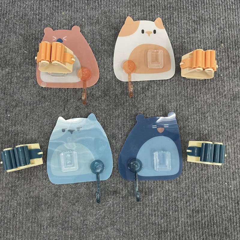 MÓC TREO CHỔI,TREO CÂY LAU NHÀ DÁN TƯỜNG HÌNH ĐỘNG VẬT #T3-9[Hình]