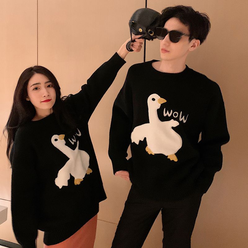 Áo Sweater Cặp Đôi Nam Nữ Hoạ Tiết Vịt 💫😍 Odertaobao 🛍️