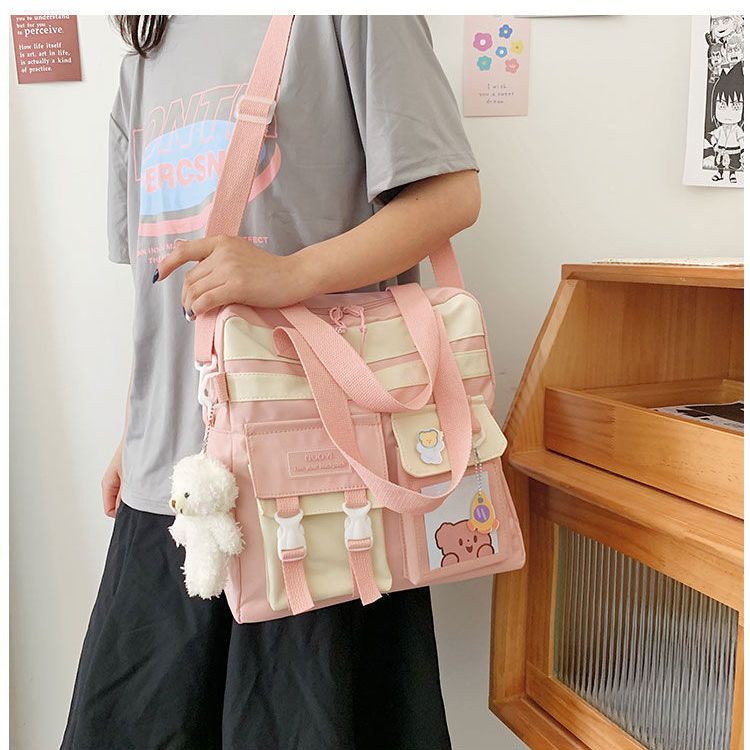 Túi Xách Đeo Chéo Một Bên Vai Sức Chứa Lớn Nhỏ Gọn Tươi Mới Cho Nữ @ -