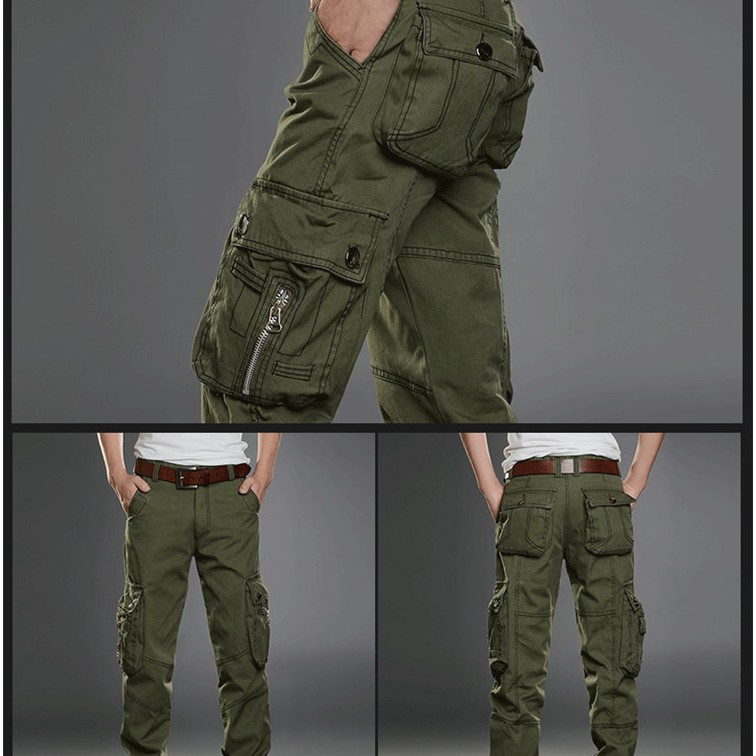 Quần kaki túi hộp phong cách lính Mỹ, Quần Kaki Nam thiết kế túi hộp mạnh mẽ