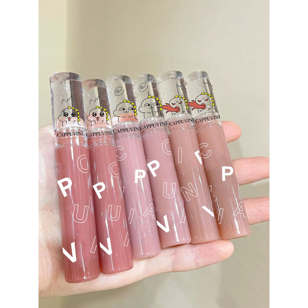 【JINGJIE】Cappuvini Cute Pet Little Dinosaur Lip Glaze Matte Air Lip Mud | WebRaoVat - webraovat.net.vn