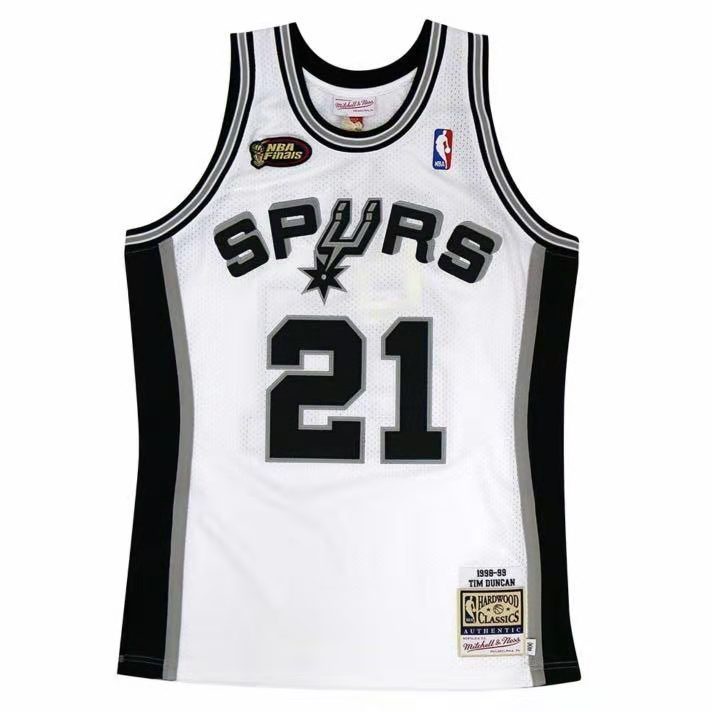 Áo Bóng Đá Mitchell & Ness San Antonio Spurs Tim Duncan 21 98-99 Chất Lượng Cao