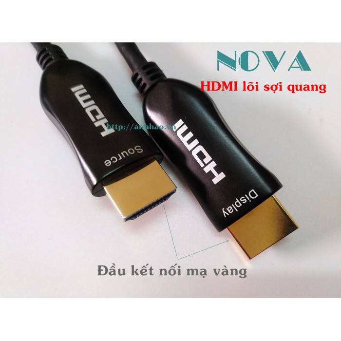 Cáp HDMI 2.0 sợi quang Novalink dài 20M, 25M, 30M, hỗ trợ độ phân giải 4K, 8k