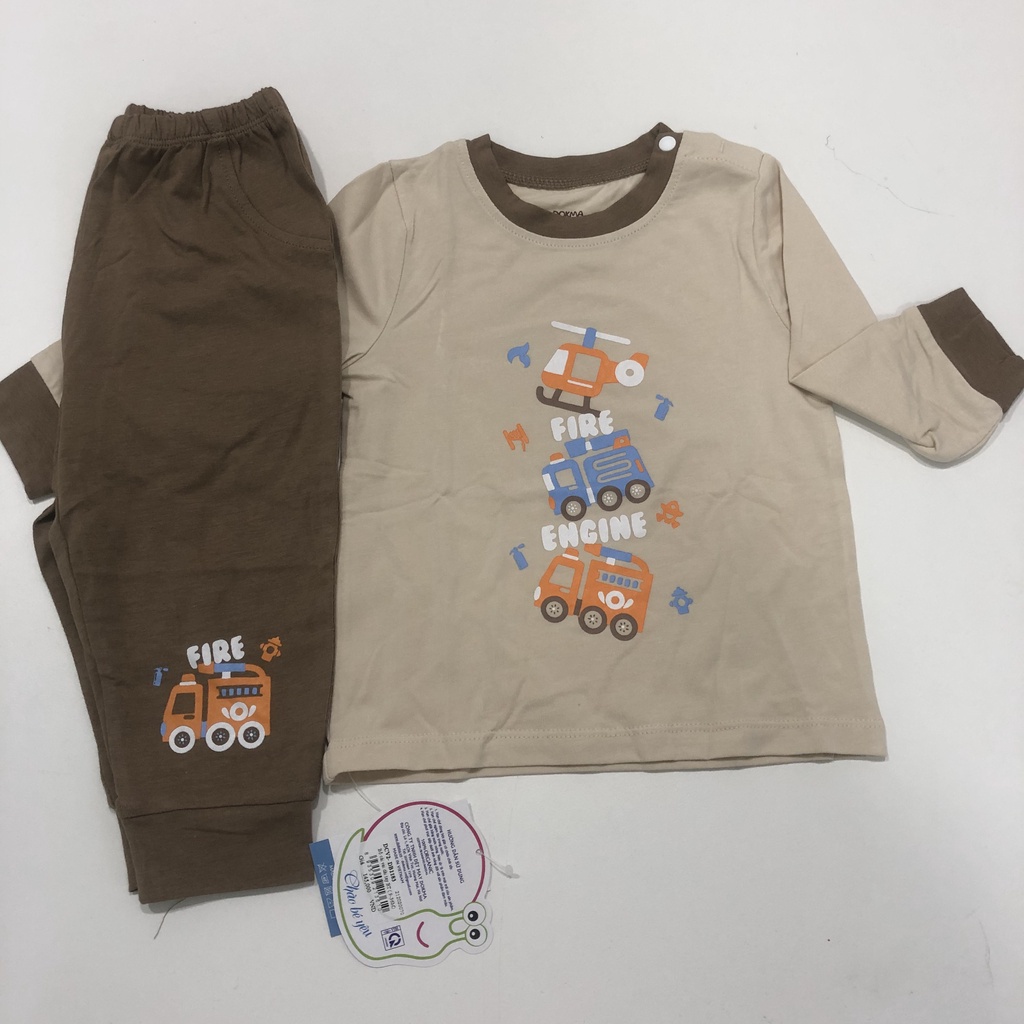 Dokma 2022 - Bộ cài vai dài tay cho bé trai họa tiết cho bé trai, bé gái từ 6 tháng đến 3 tuổi