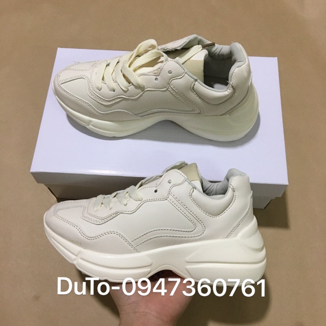[SALE SỐC-SẴN HÀNG] Giày 𝐆𝐮𝐜𝐜𝐢 chunky trơn màu kem size 36->44 NAM NỮ
