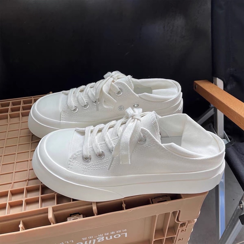 (HÀNG CÓ SẴN) Giày sneaker nâng đế vải canvas nam nữ basic