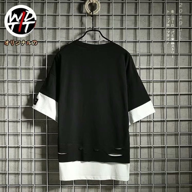 Men's Trendy T-shirt Short Sleeve Torn Style