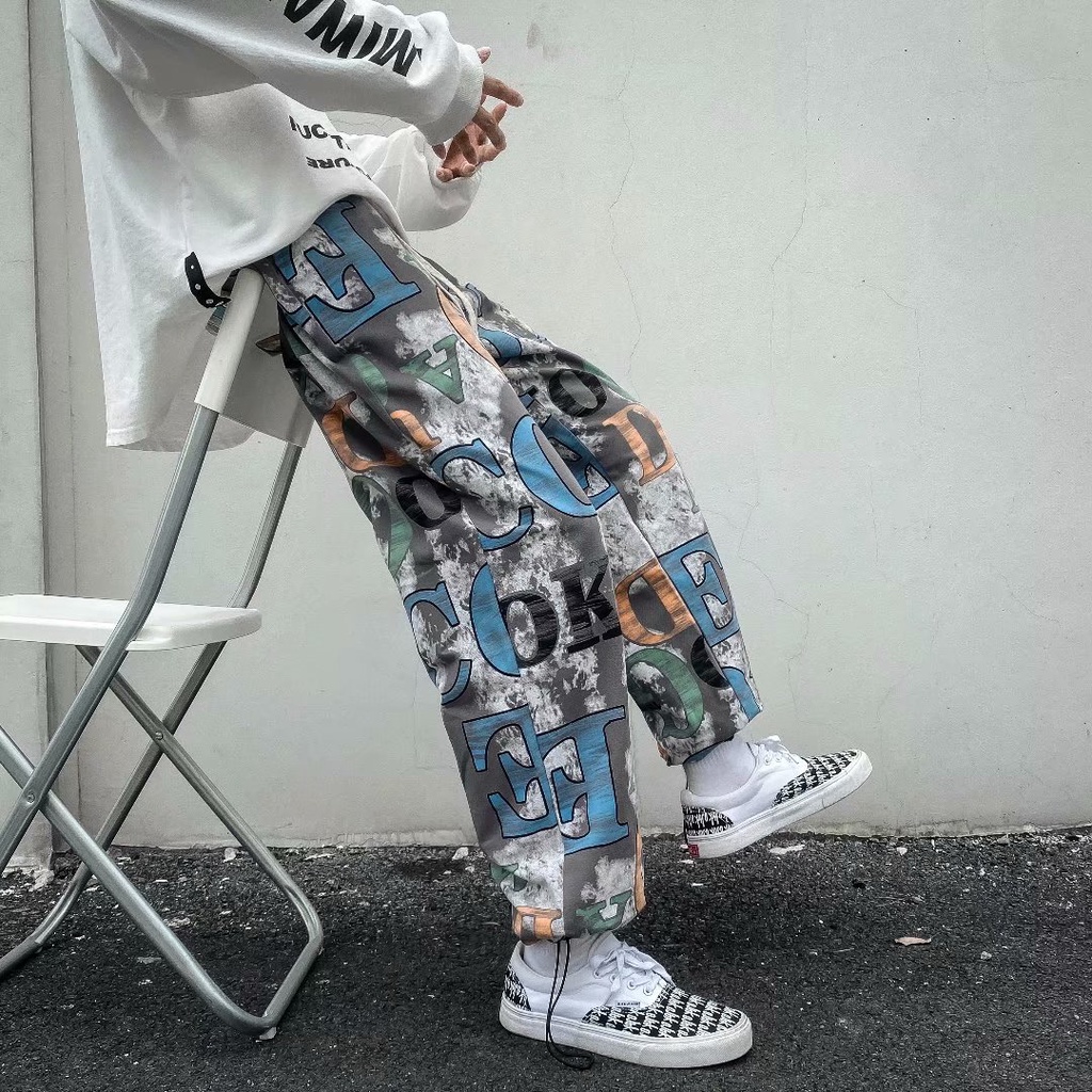 Quần dài ống đứng nhuộm loang màu thời trang hip hop sành điệu cho nam