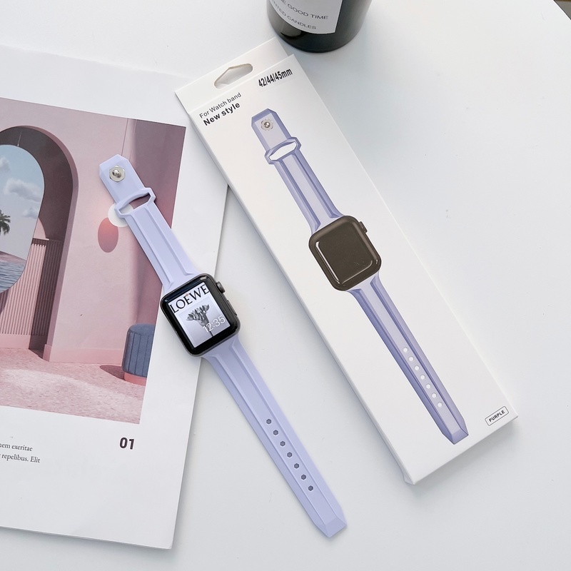 Dây Silicone Thay Thế 44mm 45mm 42mm 38mm 41mm Dành Cho iWatch Series 7 3 5 6 se