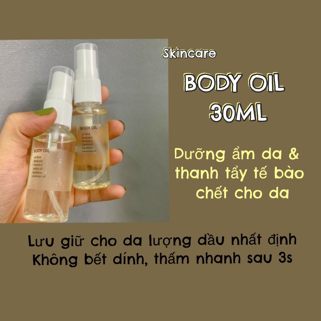 [Siêu thấm 3S - Body Oil 4% BHA] Dầu dưỡng trắng da body chai 30ml