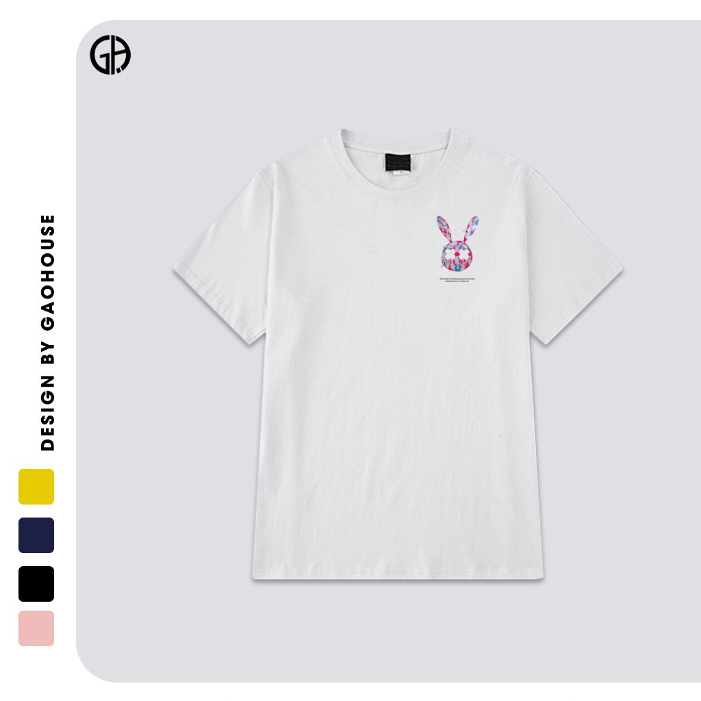 Áo thun nam nữ THỎ RỰC RỠ oversize Gạo House phong cách unisex form rộng in hình chất cotton[V182]