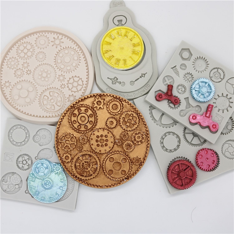 Khuôn silicon làm bánh răng đồng hồ 3d độc đáo 9723