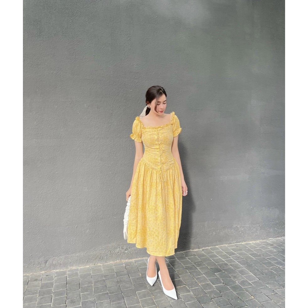 [HÀNG THIẾT KẾ CAO CẤP] Đầm Maxi Hoa Đan Dây Trễ Vai Mặc Đươc 2 Kiểu Đi Biển / Du Lịch Dễ Thương Form Dài