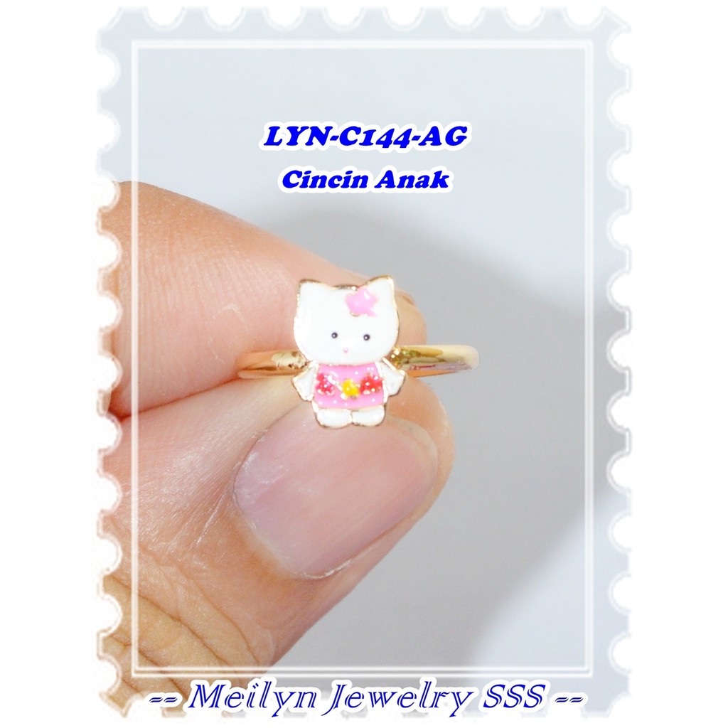 Nhẫn Mạ Vàng 18k Hình Mèo Kitty Lyn-C144-Ag