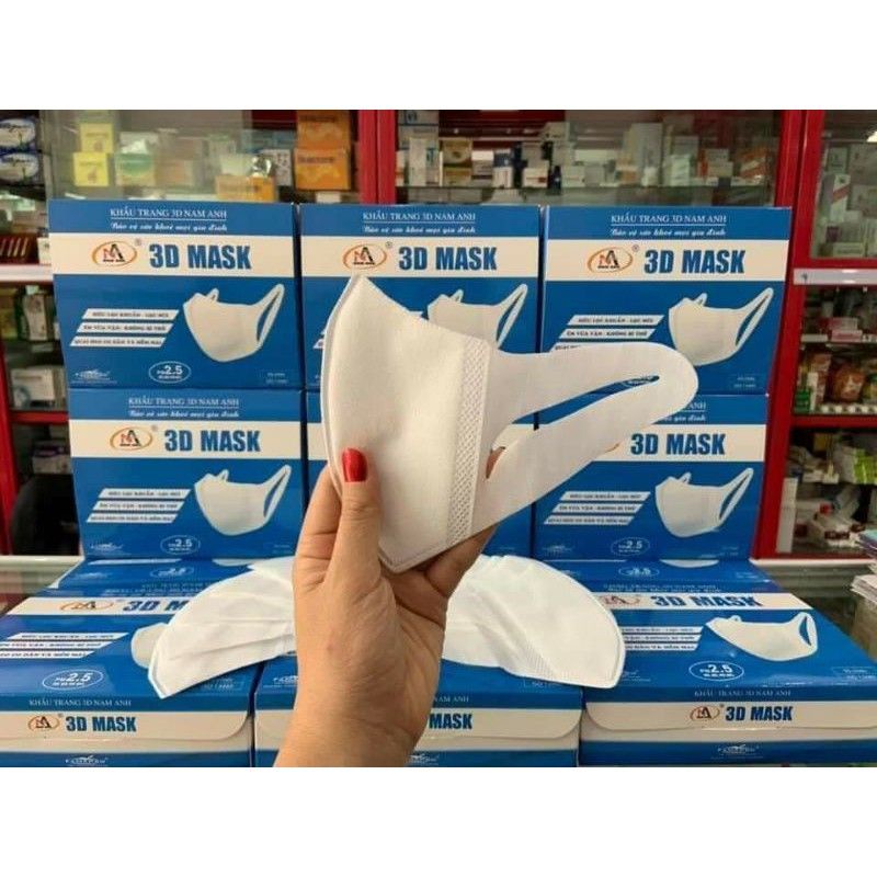 Hộp khẩu trang 3D mask công nghệ Nhật chính hãng Nam Anh 50 cái